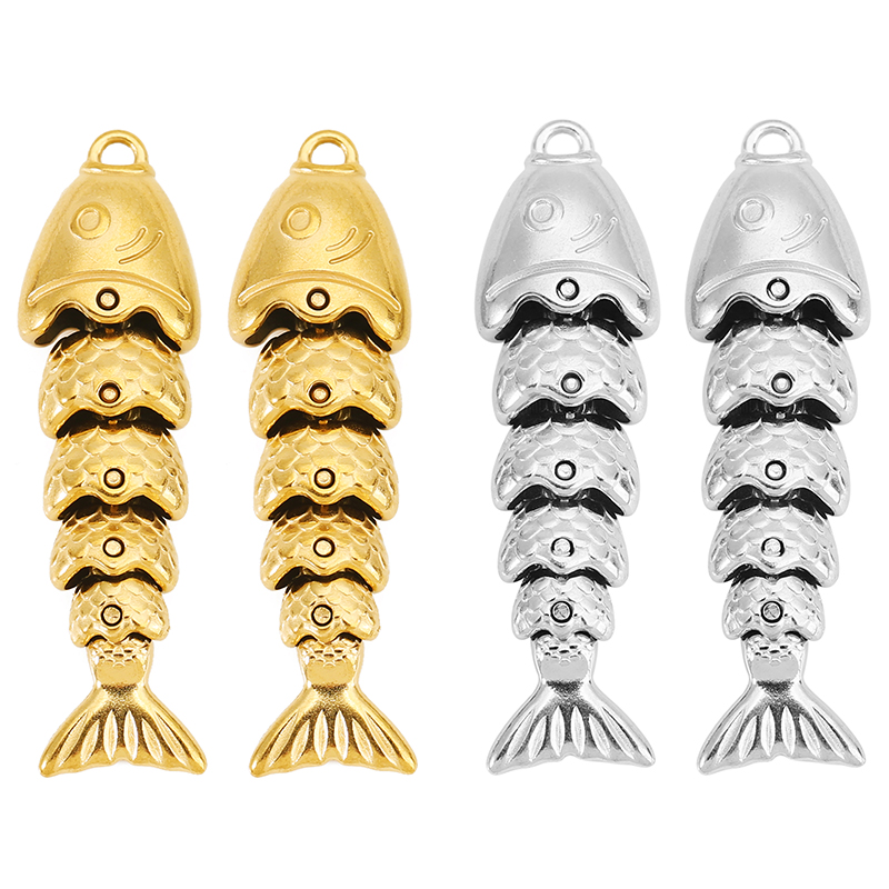 Jewelry Making Tools And Supplies - 2 шт. подвески-рыбки из нержавеющей стали,